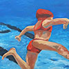 Nadar para poder sentir. 104 x 100 cm. Oleo s tela. 2004	