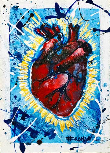 El Corazón. Acrílico/cartón. 12 x 17 cm