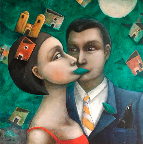 Romance II- Óleo sobre lienzo de 50 x 50 cm	