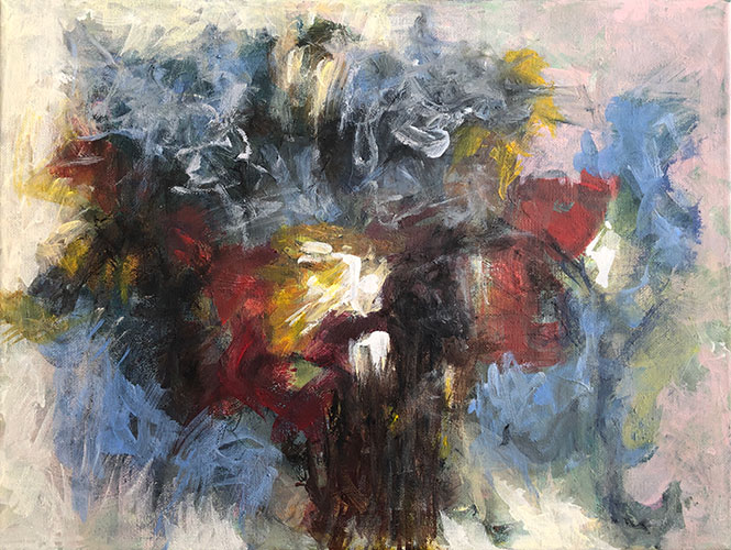 Las Flores del Mal. Acrílico sobre lienzo, 16x12 pulgadas, diciembre 2021	